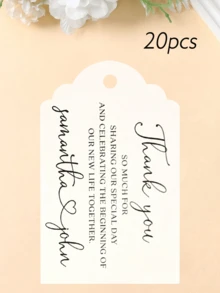 Customized Wine Bottle Tags, Customized Gift Tags, Customized Thank You Cards, Customized Clothing Tags, Customized Paper Box Tags, Customized Cards, Customized Thank You Cards, Customized Shaped Greeting Cards, For Party, Holiday, Gathering, Restaurant, Wedding, Back To School Season, Confession Season - Wedding Tag - View 64