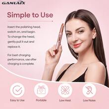 GANLAIX 專業美甲打磨套裝，USB 充電式美甲打磨機，300mAh 高容量鋰電池，美甲 & 足部護理套裝，居家與沙龍美甲打磨套裝，美甲拋光工具 - 白色 - 查看 4