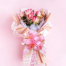 12pcs Pull Bows For Gift Wrapping, 6 Inch Large Pull Bows For Gift Basket Packaging Wine Bottle Decoration Ribbon And Ball Flowers For Wedding Party Birthday Decoration - Multicolor - View 5