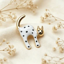 Fashionable Cartoon Cute Spotted Cat Brooch, Classic Spotted Animal Design, Versatile Fashion Lapel Pin Accessory For Men And Women - Brooch - View 7