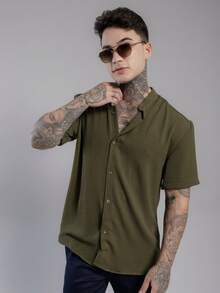 Men Shirts - Dark Green - View 5