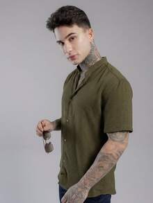Men Shirts - Dark Green - View 3