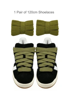 1 Pair Wide Flat Shoelaces (120cm/47.24"), Suitable For Sports Shoes/Unisex Casual Shoes/White Shoes/Basketball Shoes/Training Running Shoes, Summer Vacation, Graduation Party, Back To School Season - Multicolor - View 16