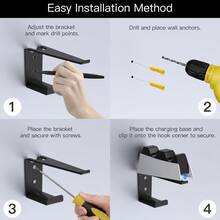 Compatible con Soporte de Pared para Estación de Carga DualSense de , Soporte de Pared de Metal Resistente para Estación de Control, Almacenamiento de Auriculares y Gestión de Cables, Organizador de Configuración de Juego Limpia - Ver 7