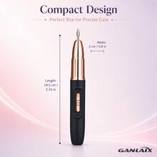 GANLAIX 专业美甲打磨套装，USB 充电式美甲打磨机，300mAh 高容量锂电池，美甲美足套装，家用及美甲沙龙美甲套装，指甲抛光打磨工具 - 黑色 - 查看 6