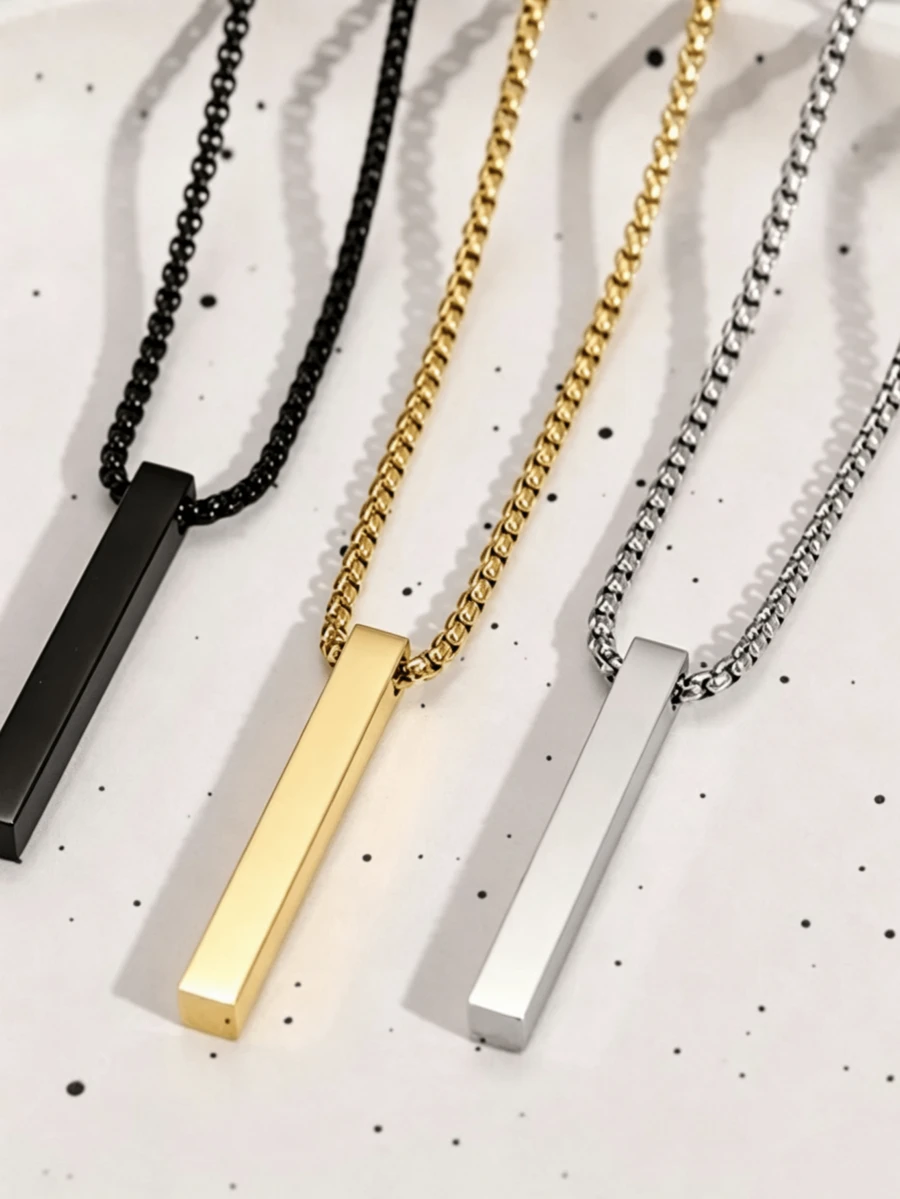 OBOVAY 1pc Minimalist Style Multi-Purpose Hip Hop Geometric Pendant Long Necklace - Multicolor - View 1