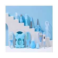 Kit Higiene Cuidados Bebê Recém Nascido 13 Peças - Azul bebê - Visão 1