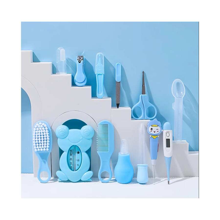 Kit Higiene Cuidados Bebê Recém Nascido 13 Peças - Azul bebê - Visão 1