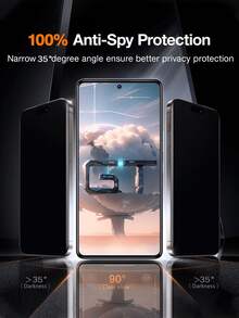 3-Pack Full Coverage Privacy Tempered Glass Screen Protector, Anti-Scratch Anti-Peeping Protective Film For Infinix, Easy Installation, No Bubbles, Easy Cleaning, Durable - Black - View 7