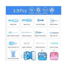 Kit Higiene Cuidados Bebê Recém Nascido 13 Peças - Azul bebê - Visão 2