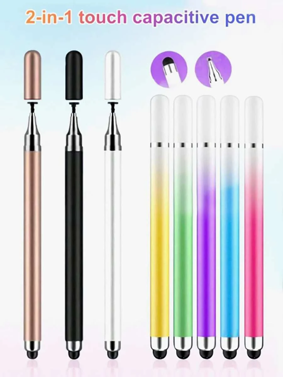 漸層色雙頭觸控筆，高靈敏度 2-in-1 觸控筆，適用於平板電腦與智慧型手機觸控螢幕