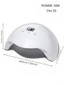 1pc White UV LED Nail Lamp, 20 LED Beads, Professional Nail Gel Dryer, With 3 Timer Settings - 白色 - 查看 8