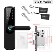 L.A.OL.A.U LAO LAU Smart Door Lock With Handle, 5-In-1 Keyless Entry Fingerprint Door Lock, Tuya WiFi App Control, Touchscreen Keypad, IC Card And Mechanical Key Unlock, Reversible Aluminum Alloy Electronic Lock For Home, Hotel, Apartment And Office - Multicolor - View 11