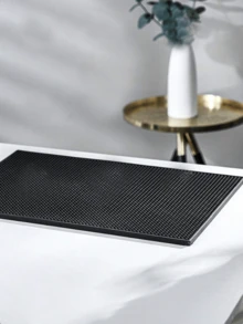 Alfombrilla de drenaje para bar, alfombrilla aislante de calor de goma suave, material de PVC, un individual - Negro - Ver 1