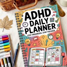 Planning Pads 1 Adult And Women's ADHD Planner - Undated Daily, Weekly, Monthly Organizer, Including Pomodoro Planning, To-Do Lists, Focus Tracking - Color-Coded Neurodivergent Notebook, Bullet Journal Style, For ADHD Management And Productivity Improvement (Short Version) - 1 Set - View 8