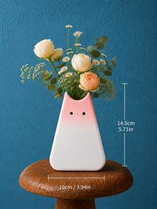 1pc Pink Ombre Cat Shaped Vase, Decorative Flower Vase Suitable For Balcony, Terrace, Garden Decor - Pink Standing Cat - View 11