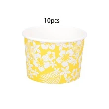 10个/60个热带芙蓉花纸质冰淇淋杯/甜点碗，顶部直径3.5英寸，底部直径3英寸，高度2.4英寸，6种亮丽颜色：蓝色、绿色、黄色、橙色、紫色、玫瑰红，适用于冰淇淋、圣代、酸奶、汤品、夏威夷草裙舞派对、海滩、节日、野餐、家庭聚会、各种活动、夏季主题派对等场合，男女皆宜。 - 多色 - 查看 12