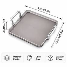 1pc Transparent PS Handled Tray, Clear Decorative Storage Tray Suitable For Vanity, Bathroom, Kitchen Counter, Coffee Table And Home Organization, Available In 3 Sizes - Smoke Gray - View 16