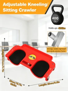 1PC Upgrade Version 55x25x9.5cm Enlarged Rolling Knee Pads Work Stool, 400lbs Load Kneeling Crawler With Magnetic Tool Tray & 2 Extra Cup Holders, Aluminum Frame Soft Comfort Knee Cushion For Carpentry Flooring Auto Repair - Wheeled Knee Pads - View 6