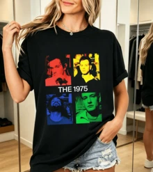 1975 års T-shirt 100 % bomull Färgglada retrofoton - Svart - Visa 1
