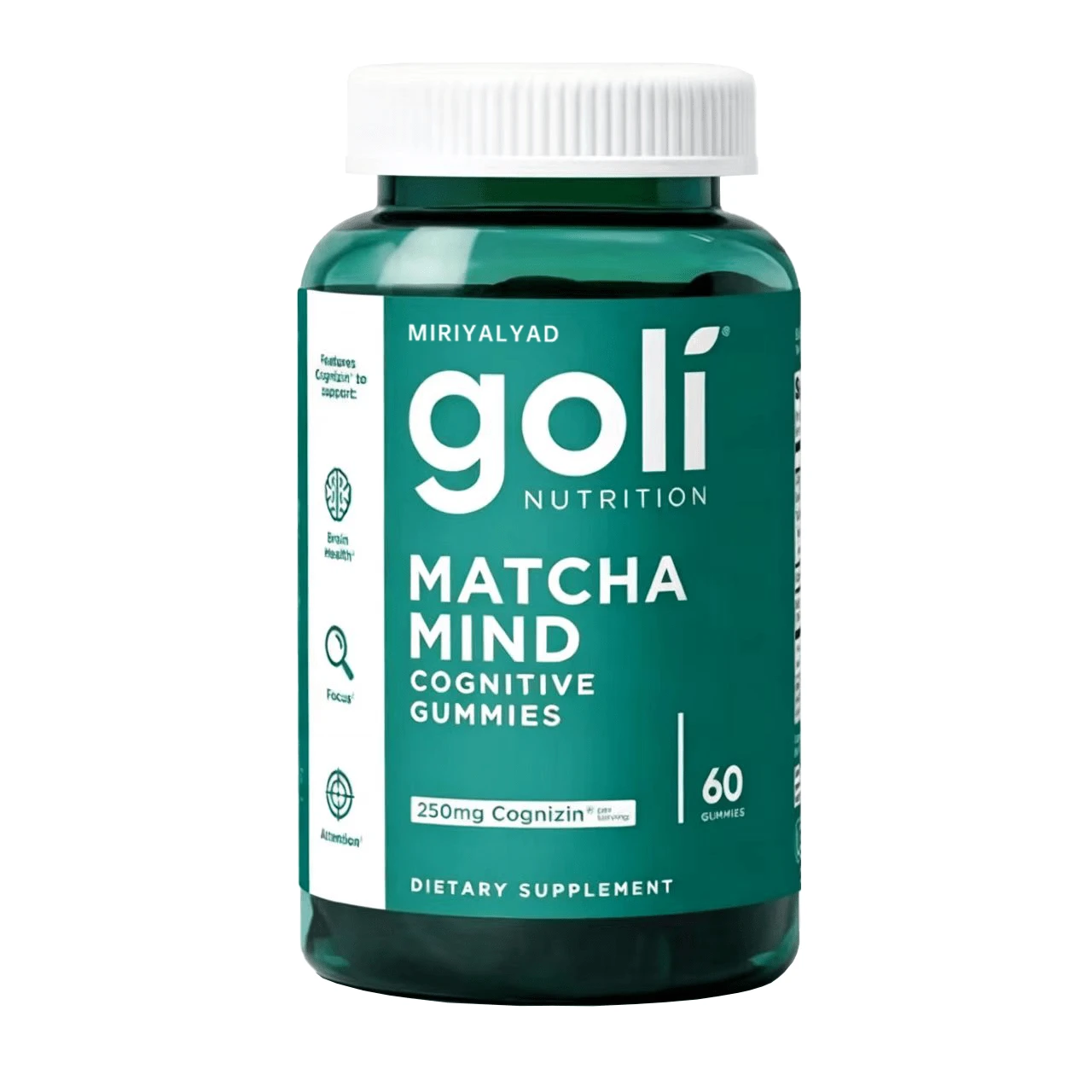 Miriyalyad Goli Matcha Mind Gummies - Green Tea Leaves Powder With Cognizin For Focus, Attention And Brain Health, Vegan, Non-GMO, Gluten-Free & Gelatin Free - 1 cái - Xem 1