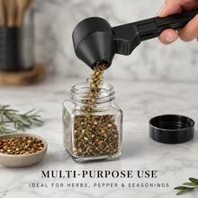 1pc Multifunctional Coffee Scoop Funnel, Plastic Coffee Measuring Spoon With Funnel, Black Coffee Powder Scoop, Kitchen Coffee Tool, Suitable For Home, Office, Travel, Gift For Men, Gift For Boyfriend, Men's Birthday Gift - Multicolor - View 2