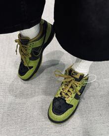 Nike Dunk Low Halloween 經典復古柔軟舒適百搭薄底防滑耐磨低筒板鞋男女同款 - 綠黑色 - 查看 7