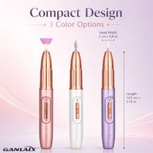 GANLAIX 專業美甲打磨套裝，USB 充電式美甲打磨機，300mAh 高容量鋰電池，美甲 & 足部護理套裝，居家與沙龍美甲打磨套裝，美甲拋光工具 - 白色 - 查看 6