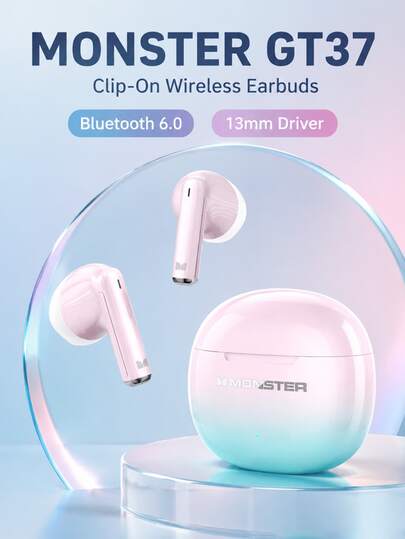 Monster Écouteurs sans fil dégradés de couleur, compacts et énergiques, longue durée de vie de la batterie, excellente qualité sonore, compatible avec les appareils iOS, excellent choix de cadeau