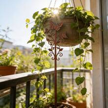1pc Rustic Metal Butterfly Garden Stake - 12 Inches, Decorative Plant Support Trellis For Yard Art, Weathered Finish - Butterfly - View 3