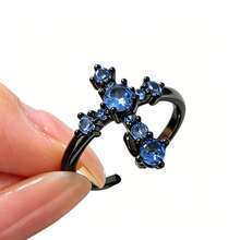 Gothic Retro Spider & Butterfly Open Ring - Black - View 8