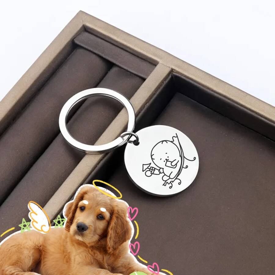 Universal Versatile Pet Collar Accessories, Practical Stainless Steel Pendant Charm, Fits Mainstream Collar Styles, Aesthetic And Functional, Daily Essential For All Cats And Dogs - Multicolor - View 1