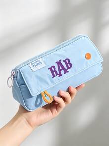 1pc Personalized Cute Pencil Case, Personalized Stationery Back To School Gift, Customized Name Large Capacity Pencil Bag, Portable Pencil Box, Kawaii, Aesthetic - Multicolor - View 8
