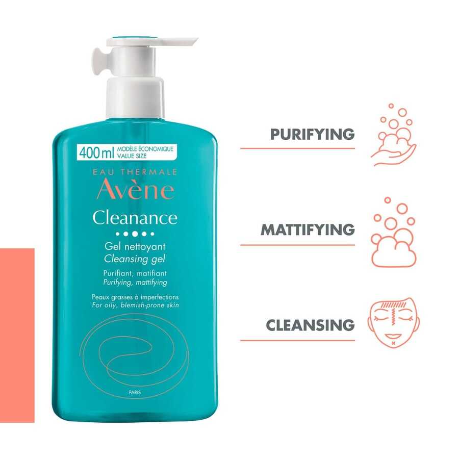 Avene Avène Rostro RadianteEau Thermale Vène Cleanance - Gel Limpiador Sin Jabón, Ideal Para Pieles Propensas Al Acné Y Grasas, Cara Y Cuerpo, Sin Alcohol, 400ml, Regalo Exclusivo Para San Valentín 2025, Tops En Productos De Higiene Facial, Apta Para Todo Tipo De Piel - Blanco - Ver 1