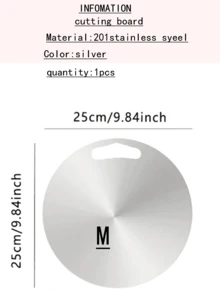 1pc/2pcs/3pcs/Outdoor, Kitchen Stainless Steel Cutting Board, Pizza Cutting Board, Stainless Steel Round Cutting Board, Dishwasher Double-Sided Pizza Meat Fruit Vegetable - Stainless Steel Color - View 14