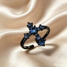 Gothic Retro Spider & Butterfly Open Ring - Black - View 9