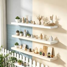 No-Drill Wall Shelf, Storage Organizer For Living Room, Bedroom, Dining Room, Bathroom, Kitchen, Study, Garden, Easily Create A Tidy Space, Convenient Installation Without Drilling! - New White - View 3