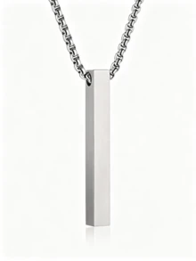 OBOVAY 1pc Minimalist Style Multi-Purpose Hip Hop Geometric Pendant Long Necklace - Multicolor - View 4