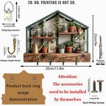 1pc Vintage Green Plant Wooden Key Holder Hook Wall Mount Rack With 4 Metal Hooks Home Decor Entryway Storage Organizer Room Villa Bathroom Kitchen Garden Leaf Design Multifunctional Interior Accessories - Multicolor - View 6