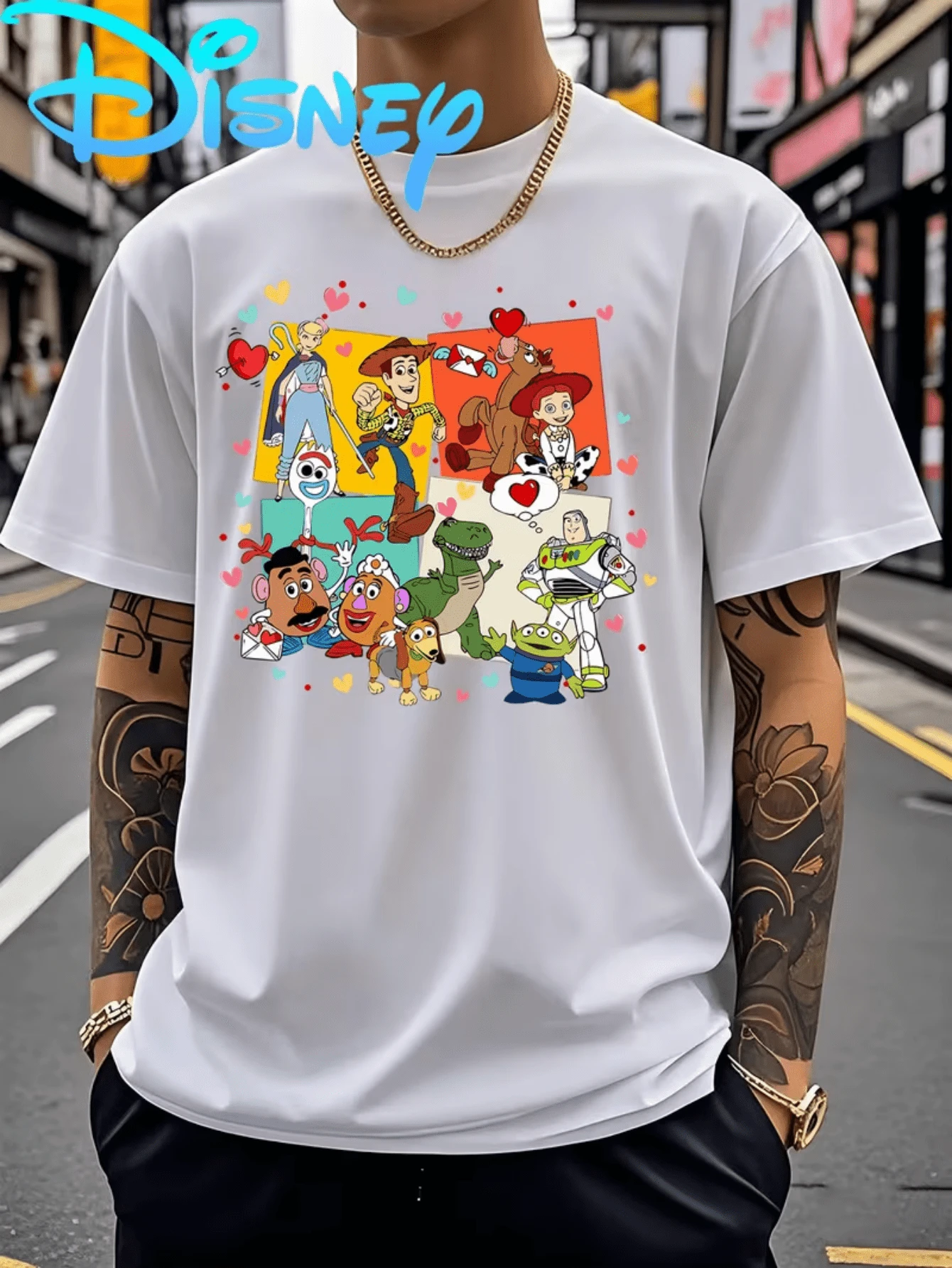 (Disney T Shirts)Disney Toy Story All Characters Group Print With Woody, Buzz, Jessie, Rex And More 100% Cotton Crew Neck Short Sleeve Graphic Tee Men's Toy Story Fan Casual Everyday Comfortable Top, Mens Clothes, Men, Ropa De Hombre, Summer Clothes, Men Shirts, Graphic Tees, Disney Outfits Men, Graphic Tees, Camisetas Para Hombre, Camisas Para Hombre, Summer Outfits For Men, Father's Day Gift, Perfect Gift For Family And Friends, Which Are Necessary For Birthday Parties, Disney Shirts, Mens Clothes, Summer Clothes, Officially Licensed Disney T-Shirts, Disney Men's And Women's Spring/Summer Fashion Casual Short-Sleeve T-Shirts - trắng - Xem 1