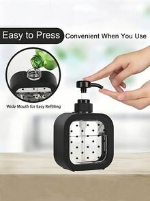 Polka Dot Pattern Transparent Press-Type Bottle, Refillable Shampoo, Body Wash, Hand Soap, Minimalist Bathroom Decor, Perfume Refillable Bottle, Travel Bottles - View 6