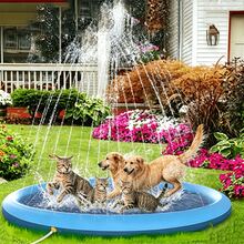 Extra-Thick Splash-Proof Mat, Suitable For Large Dogs | 0.6mm Non-Slip, Durable Dog Water Fountain And Cooling Mat, Heavy-Duty Summer Outdoor Water Fountain. - 寶藍色 - 查看 1