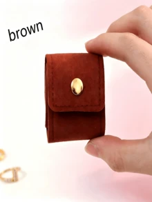 Minimalist Portable Compartment Jewelry Bag, Ring Storage Pouch, Small Travel Jewelry Organizer Bag For Earrings And Accessories - Multicolor - View 19