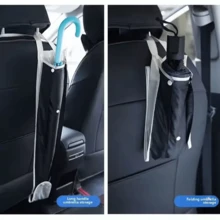 1pc Universal Car Seat Back Umbrella Holder - Waterproof Nylon Storage Bag, Hanging Design, Can Hold 3 Umbrellas, Foldable, Easy Installation, Convenient For Rainy Days And Commuting, Car Umbrella Organizer - A - View 6