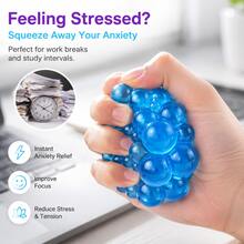 1pc Random Color 3D Bubble Squeeze Ball, Super Elastic Crystal Clear Squeeze Fingertip Toy, Stress Relief Tennis Ball, Sensory Anxiety Relief Toy For Adults And Children, Fun Venting Toy For Office, Classroom, Home, Ideal For Stress Management - Multicolor - View 2