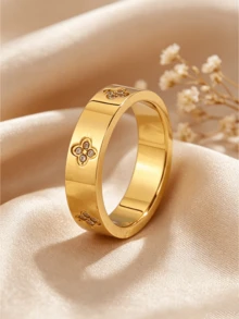 Camhanno 4/1件組優雅不鏽鋼珠寶套組，百搭4件式休閒出遊飾品，生日與節慶完美驚喜禮物 - 金色5 - 查看 4
