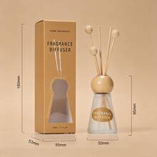 50ml Conical Bottle With Wooden Beads And Reed Diffuser Set, Cute And Compact Design. Suitable For Home Decor, Holiday Gift Giving, Can Keep Indoor Air Fresh For A Long Time. - Mustard Yellow - View 4