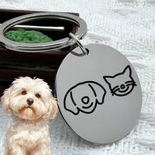 Collar decorativo colgante para mascotas, placa de perro de acero inoxidable de precisión, compatible con collares de alta gama, artesanía exquisita, textura superior, accesorio exclusivo de alta calidad para mascotas - Multicolor - Ver 4