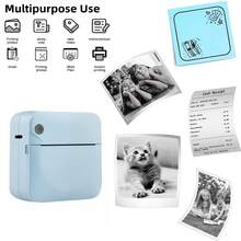 Wireless Mini Sticker Pocket Printer, Portable Thermal Label Maker, 203Dpi Sticker Machine, Supports Mobile Wireless Printing, Suitable For Notes, Diaries, Work, Receipts, Labels, Perfect Gift Set, Compact Design - Blue - View 8