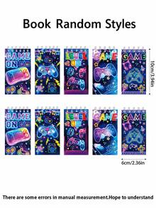 10PCS Game Theme Mini Spiral Notebooks And Ballpoint Pens Set, Colorful Neon Game Controller Pixel Pattern Stationery, Portable Memo Pads For School, Classroom, Office, Suitable As Birthday Party Favors, Classroom Rewards, Gamer Gifts And Video Game Party Supplies - Game-themed Sticky Notepad + Themed Pen - View 7